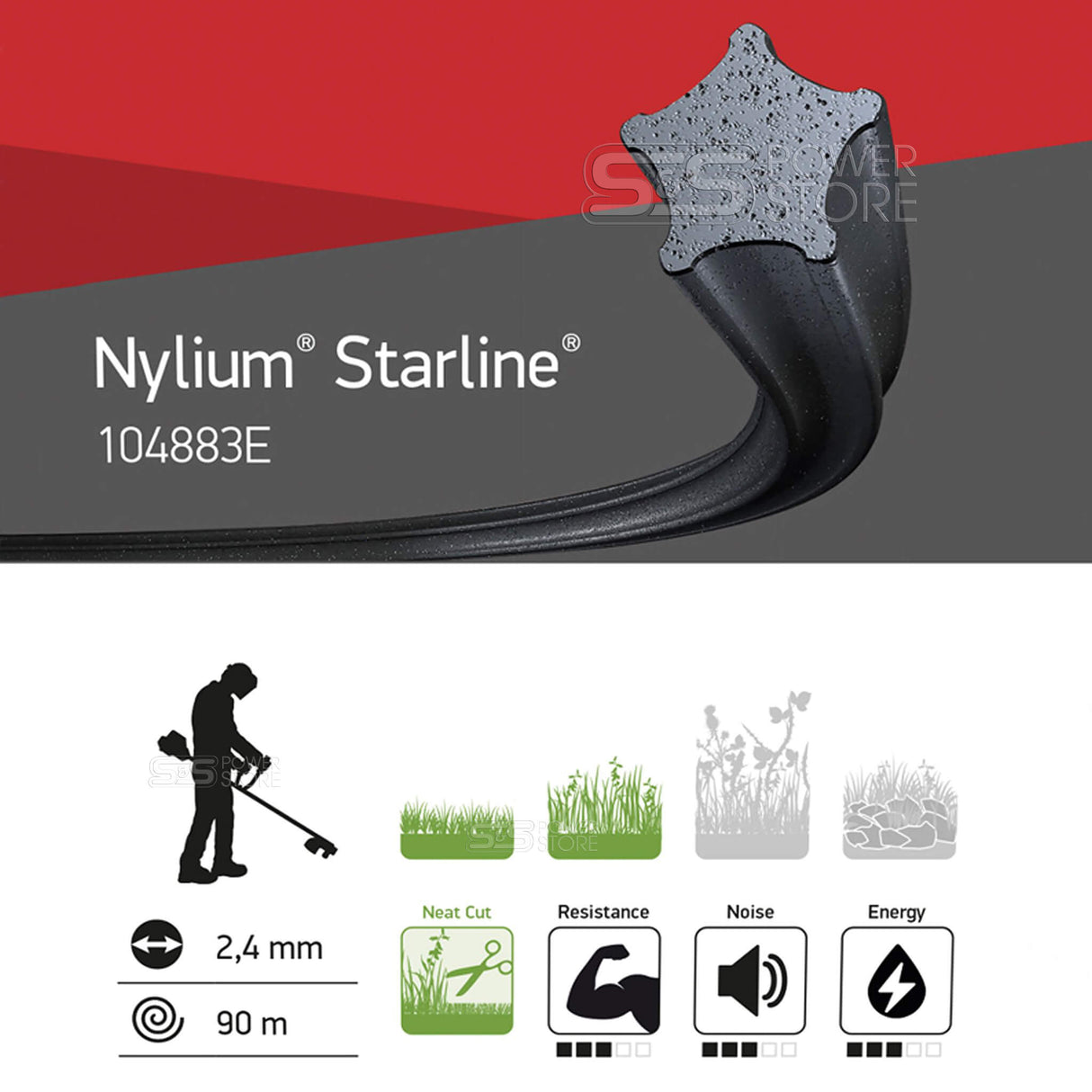 Oregon Sternform Mähfaden AluMax Nylium Starline 2,4 mm x 90 m Trimmerfaden Freischneidefaden