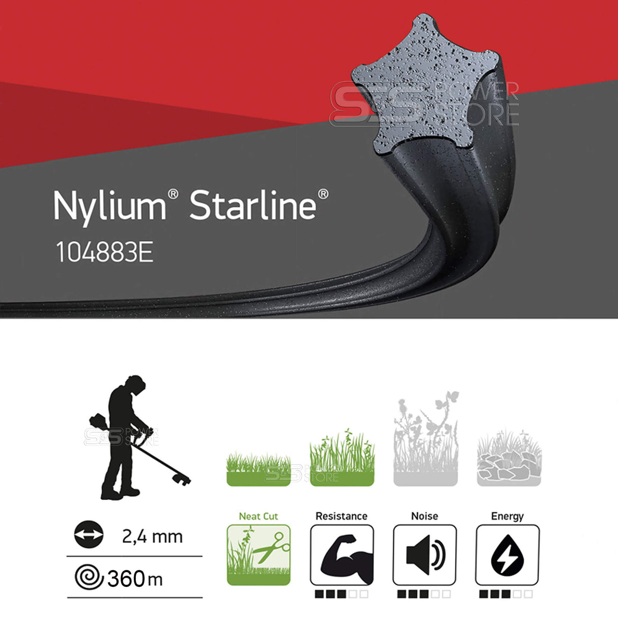 Oregon Sternform Mähfaden AluMax Nylium Starline 2,4 mm x 360 m Trimmerfaden Freischneidefaden