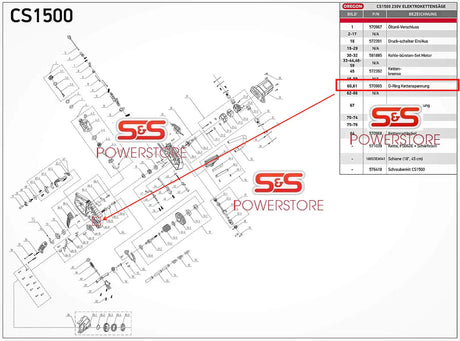 O-Ring Dichtung Set Kettenspannung Ölaustritt Oregon CS1500, CS1400 Bar Pad Ersatzteil Nr. 600252 - powerstore-shop