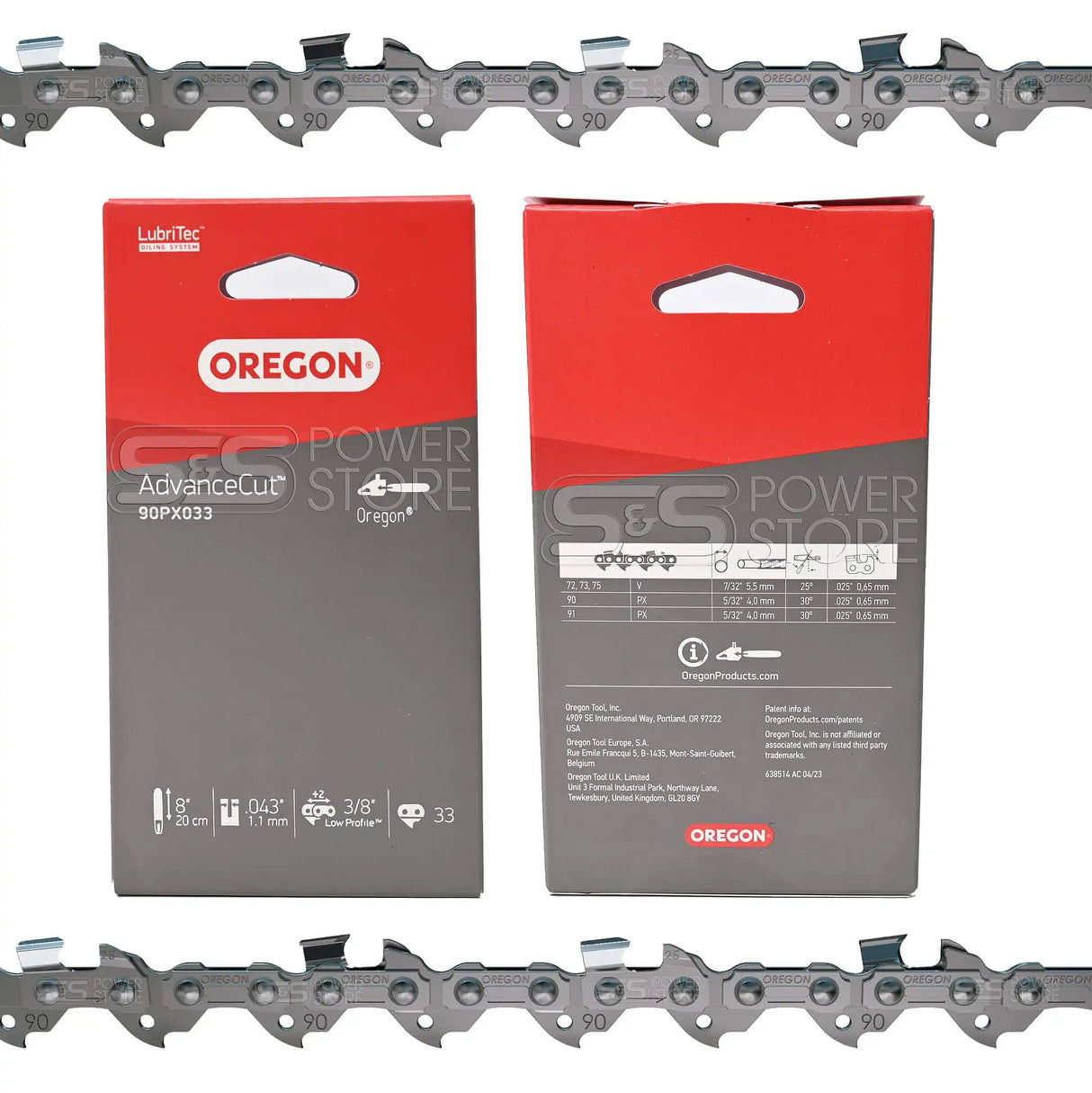 Oregon Sägekette 90PX033E AdvanceCut 3/8" 1,1 mm 33 TG 20 cm Halbmeißel - powerstore-shop