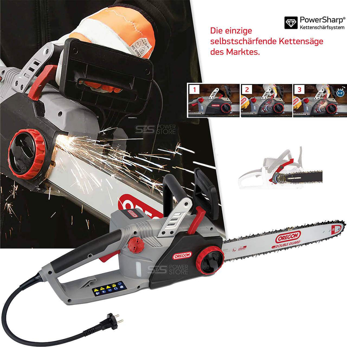 Oregon Elektro Kettensäge CS1500 plus Gratis Gehörschutz - powerstore-shop