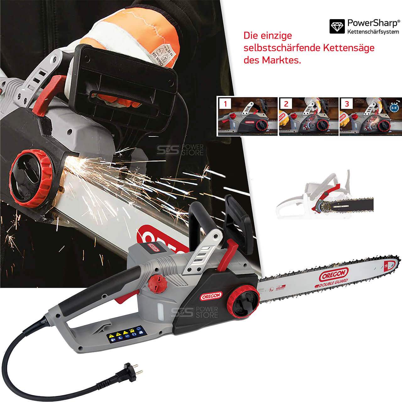 Oregon Elektro Kettensäge CS1500 plus Gratis Gehörschutz - powerstore-shop
