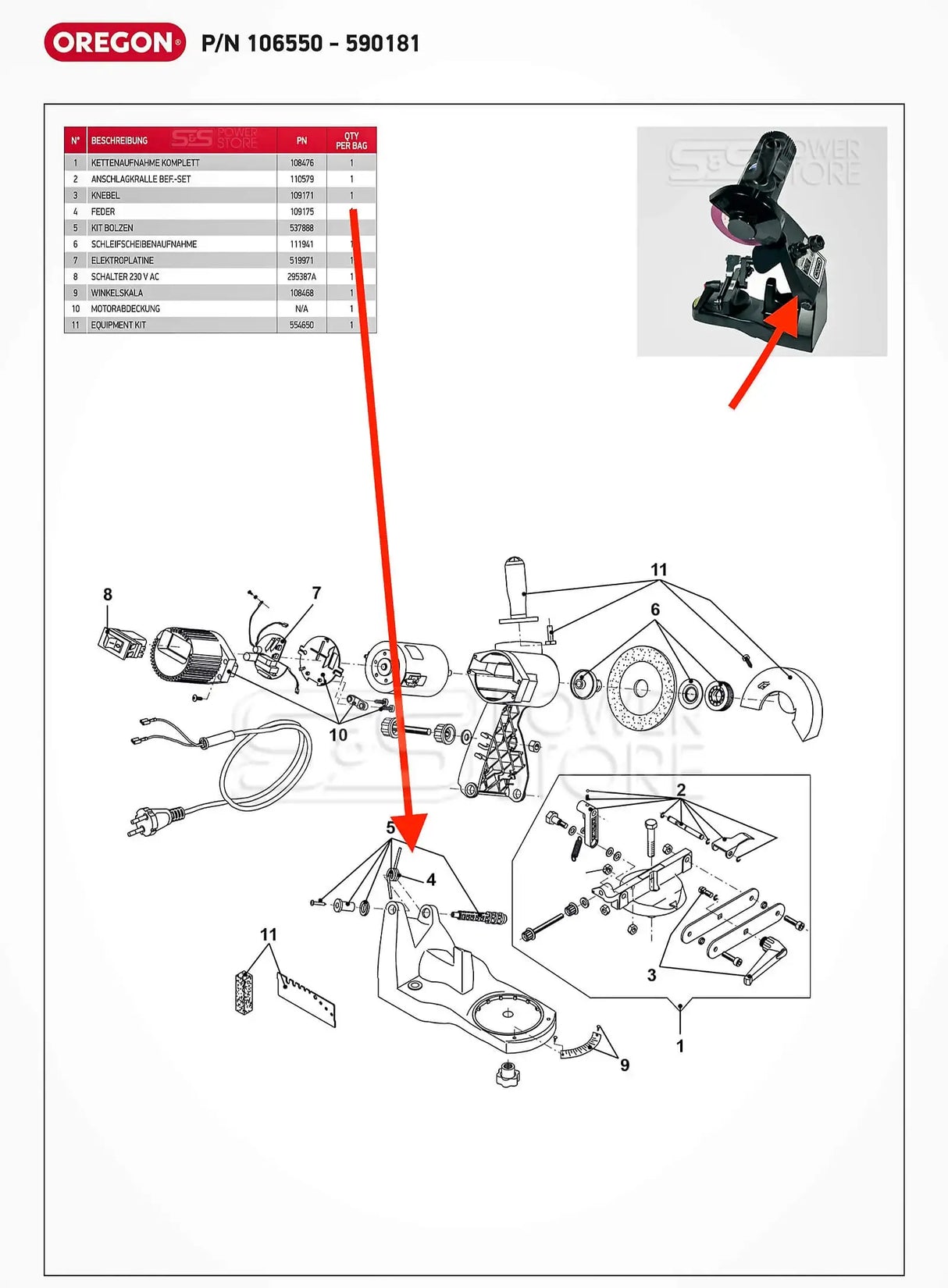 Oregon Feder Kettenschärfgerät Ersatzteil Nr. 109175 - powerstore-shop