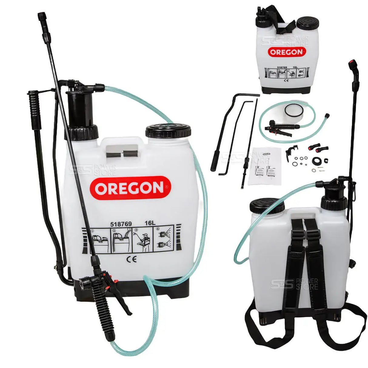 Oregon Rückenspritze 16 Liter Drucksprühgerät Drucksprüher 518769 - powerstore-shop