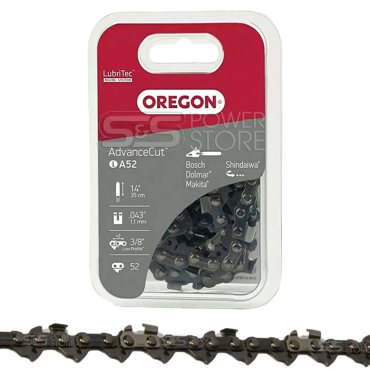 Oregon Sägekette Q90SG052E Micro-Lite 3/8" 1,1 mm 52 TG 35 cm Halbmeißel - powerstore-shop