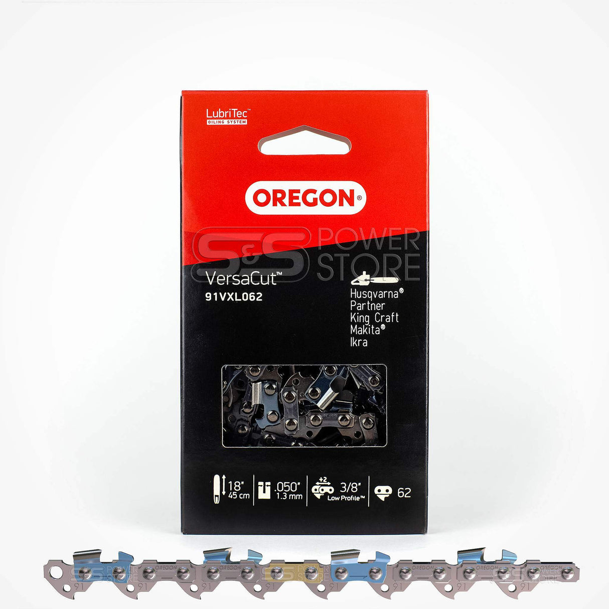 Oregon Sägekette 91VXL062E VersaCut 3/8" 1,3 mm 62 TG 45 cm Halbmeißel