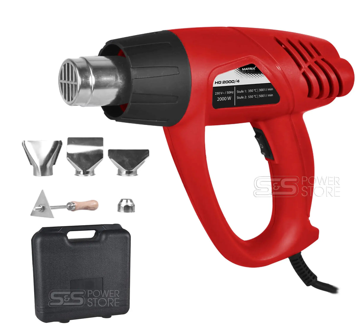 Matrix Heißluftpistole Heißluftfön Heißluftgebläse HG 2000/4 - powerstore-shop