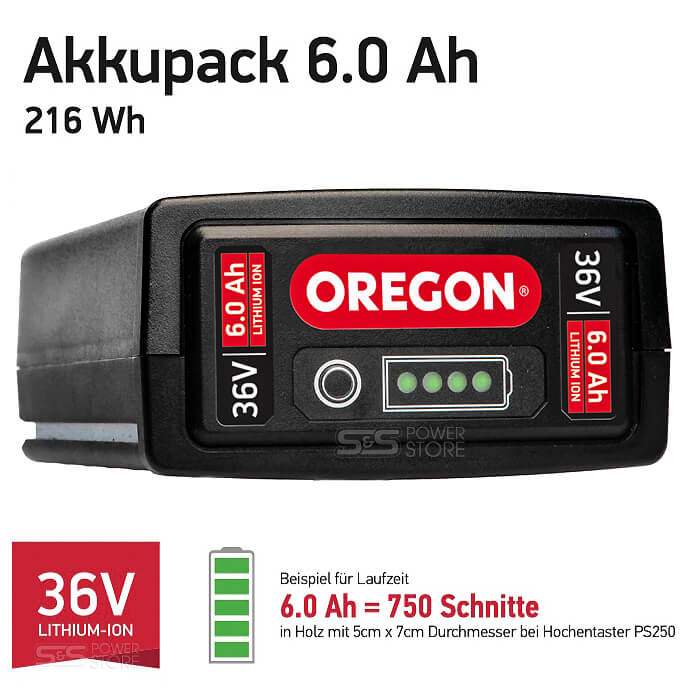 OREGON Akku 6,0 Ah 36 Volt B662 EU - powerstore-shop