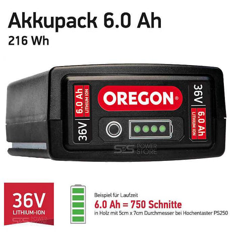 OREGON Akku 6,0 Ah 36 Volt B662 EU - powerstore-shop