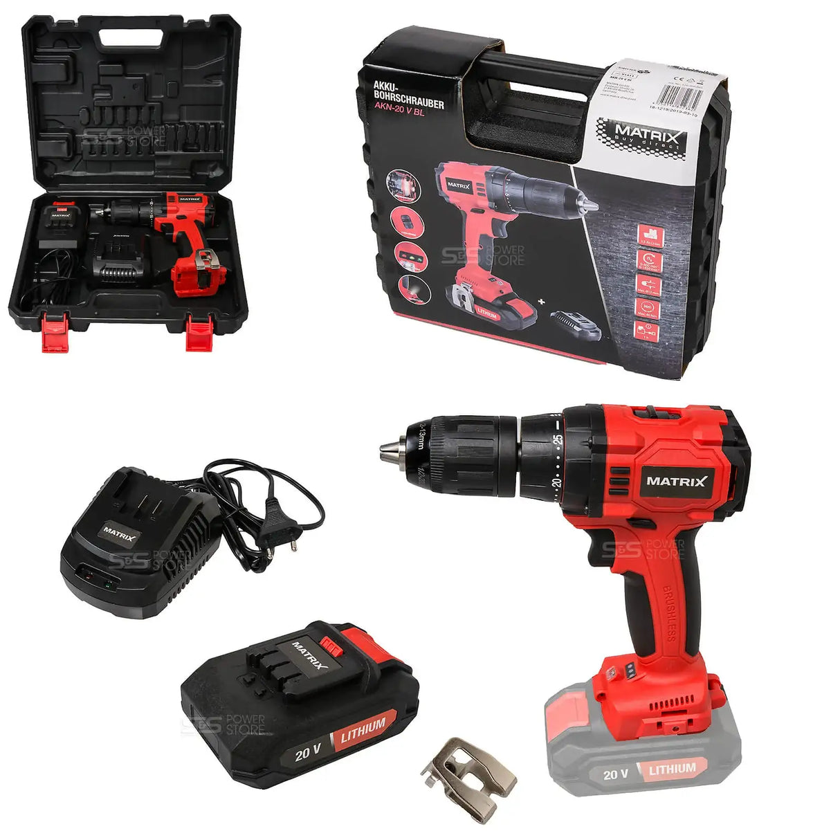 Matrix Akkuschrauber Bohrschrauber AKN-20 V BL 1,5 Ah Brushless 20 V Li-ion - powerstore-shop