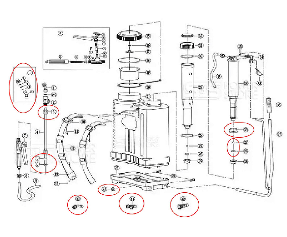 Oregon Düsen Dichtung Set 525753 Rückensprühgerät 16 und 20l - powerstore-shop