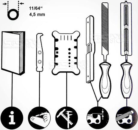 Oregon Schärfsatz 3/8" mini 1,1 mm Sägeketten Feile 4,5 mm Tasche 558549 - powerstore-shop