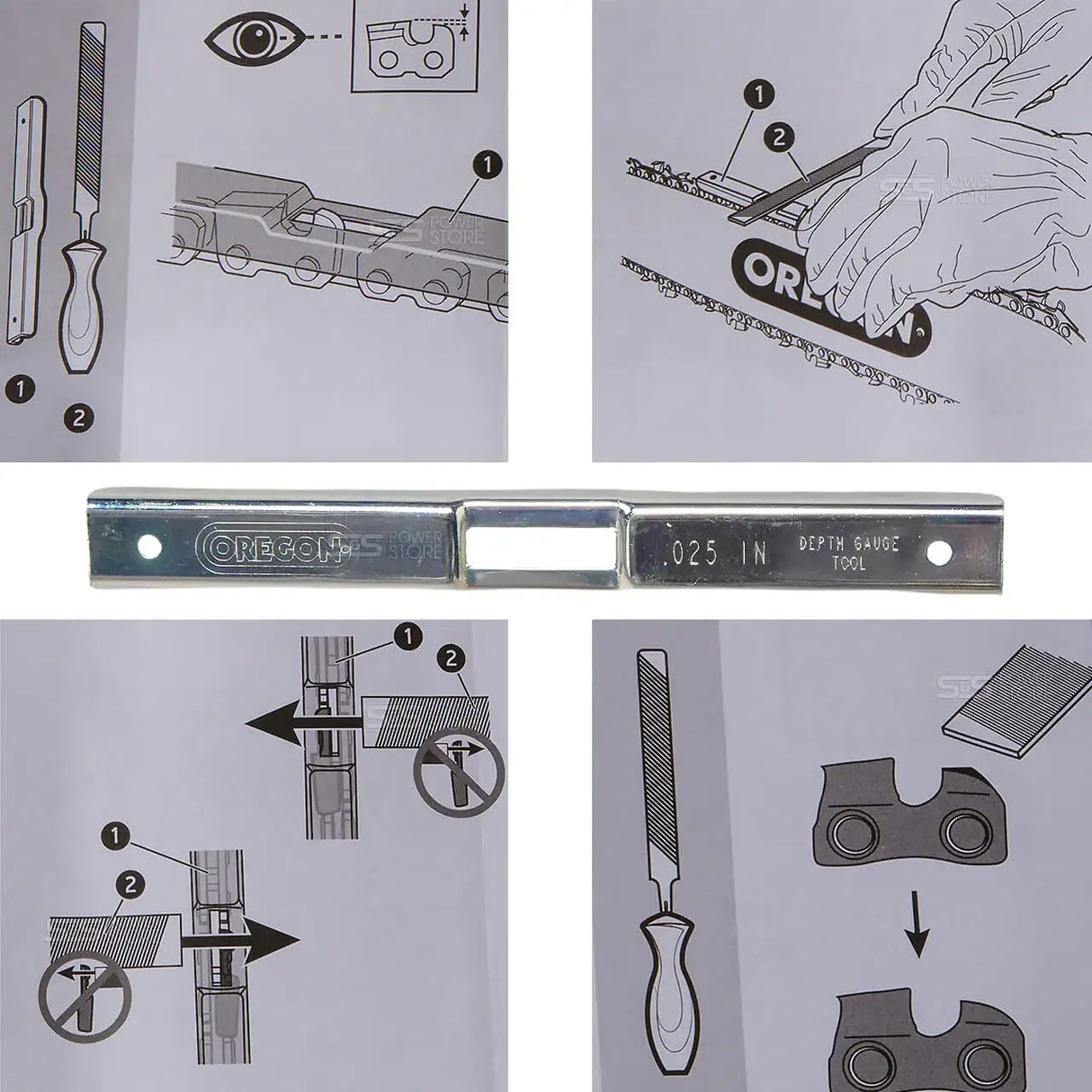 Oregon Tiefenbegrenzerlehre für 1/4", 3/8" & .0325" Sägeketten - powerstore-shop