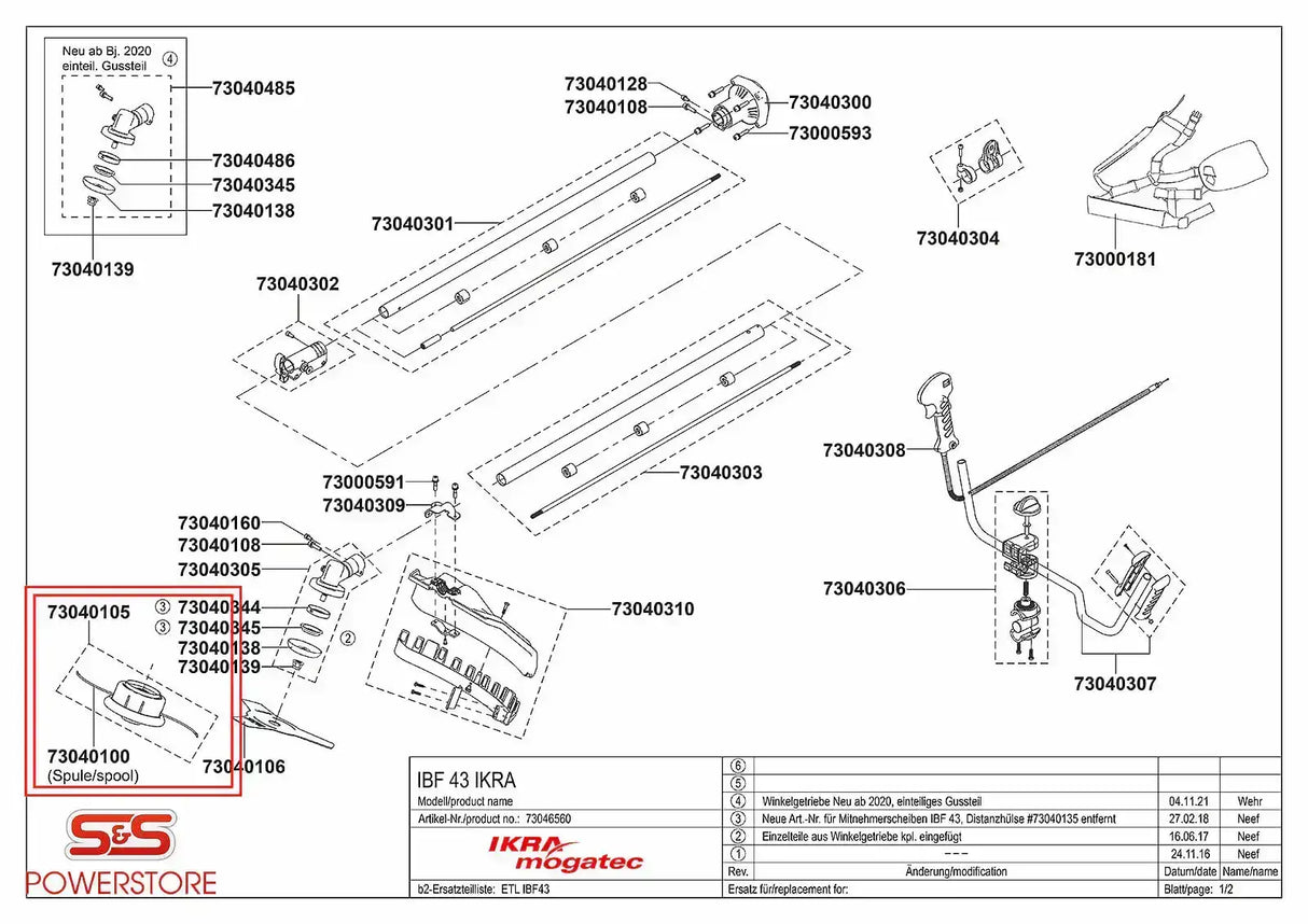 Mähkopf Schneidkopf Motorsense LIDL Parkside PBS 2 C3 Benzin-Sense Freischneider - powerstore-shop