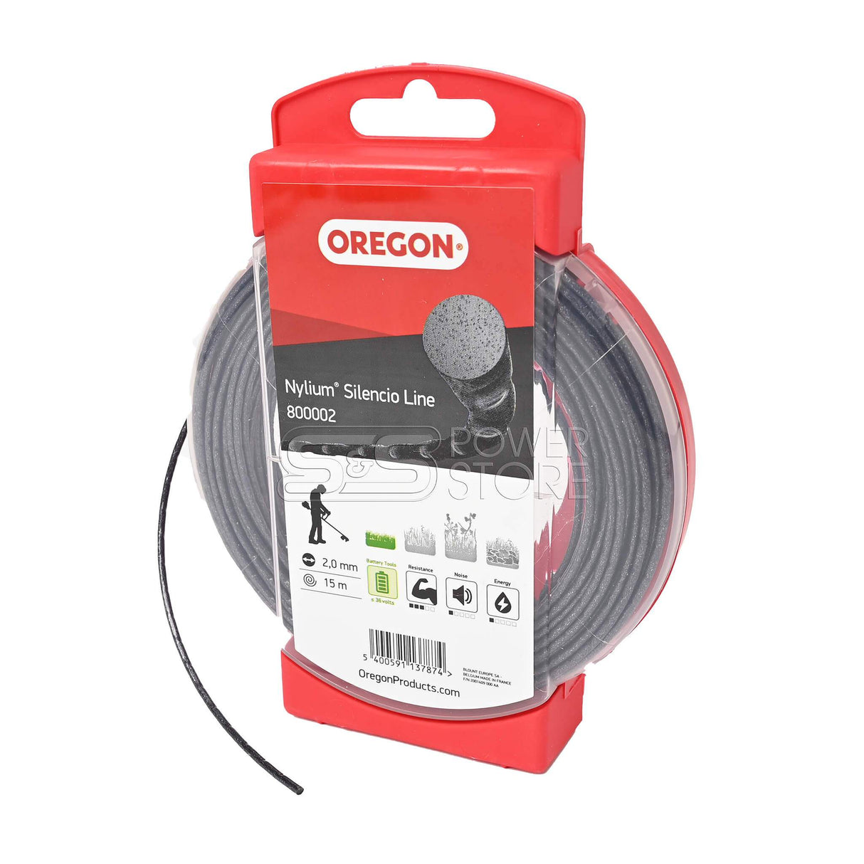 Oregon Mähfaden Aluminium verstärkt leise Nylium Silencio Rund 2,0 mm x 15 m - powerstore-shop