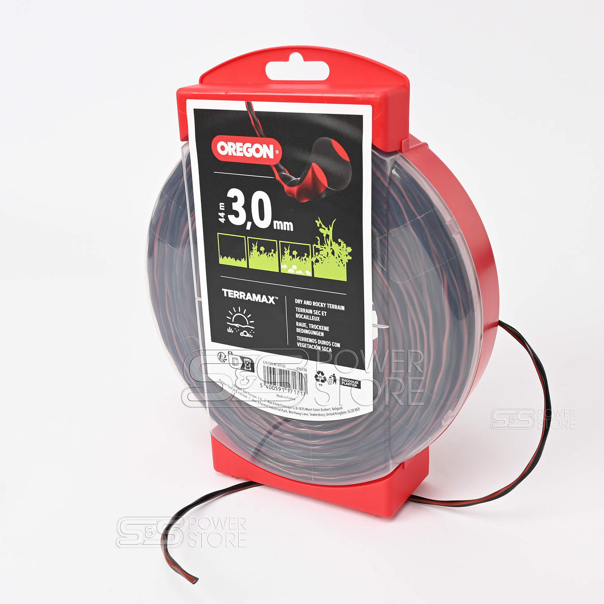 Oregon 3-teiliges Pro Garten Set Universal für Freischneider & Motorsensen Mähkopf Lightning Load + 44 m TerraMax Mähfaden + Schutzbrille