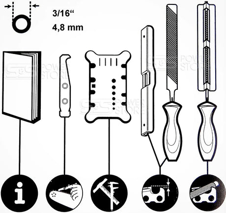 Oregon Schärfsatz 0.325“ Sägeketten Rundfeile 4,8 mm mit Tasche 558550 - powerstore-shop