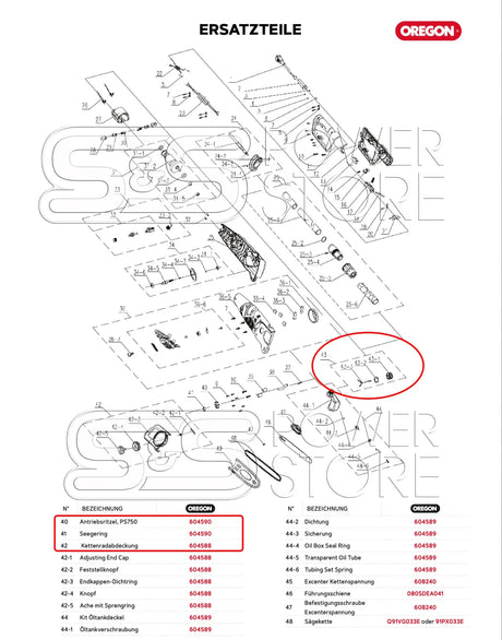 Kettenrad Antriebsritzel Oregon Hochentaster PS750 - powerstore-shop