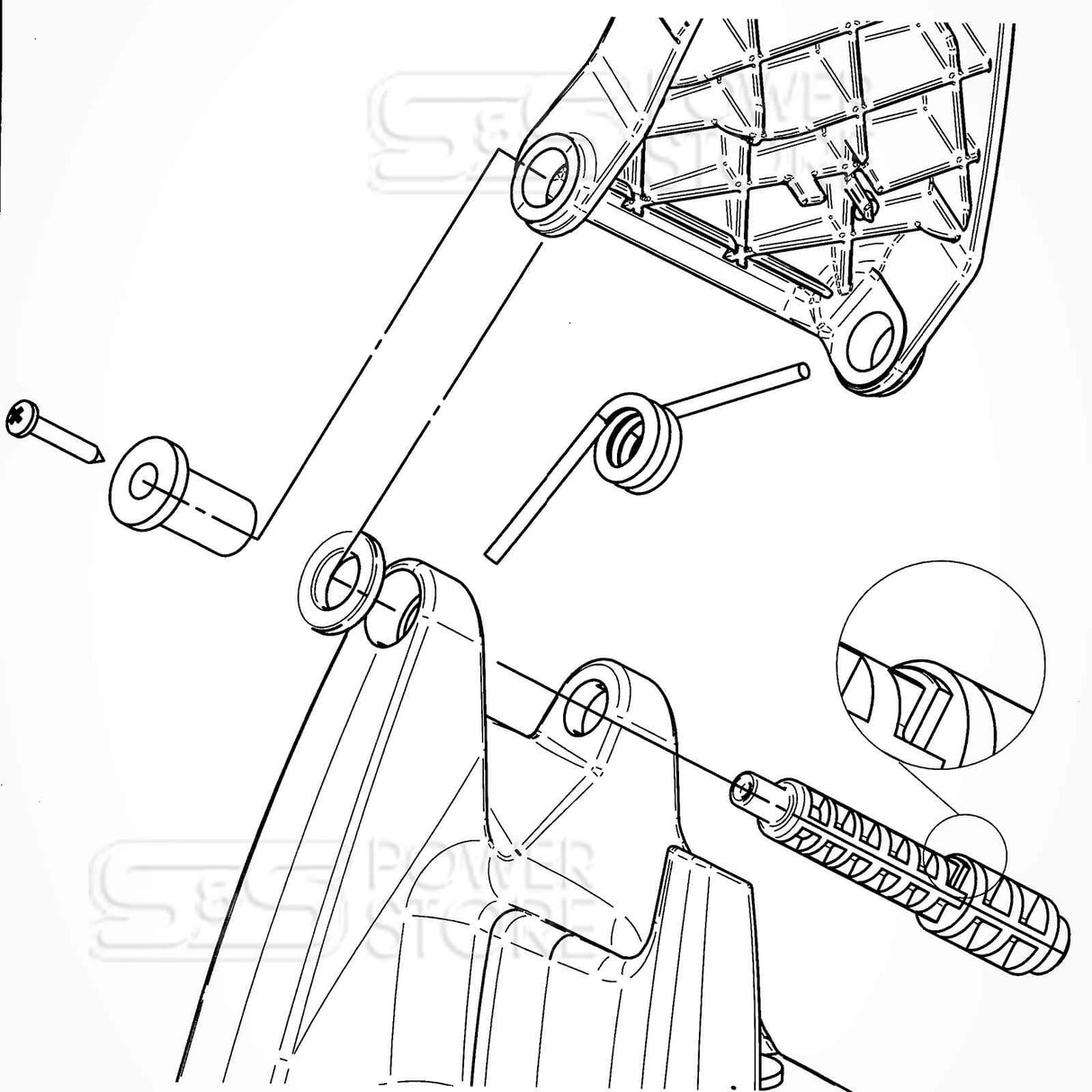 Oregon Bolzen Feder Set Ersatzteil Nr. 537888 Kettenschärfgerät 590181 / 106550 - powerstore-shop