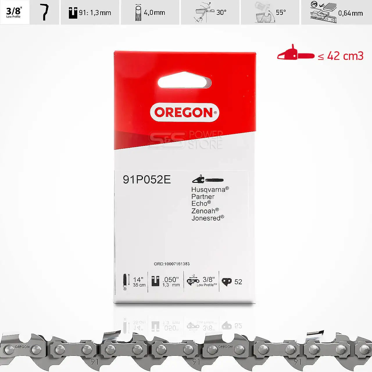 Oregon Sägekette 91P052E Xtraguard 3/8" 1,3 mm 52 TG 35 cm Halbmeißel - powerstore-shop