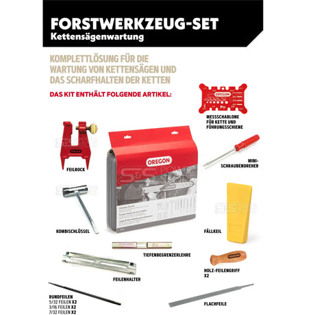Oregon Forst Werkzeugset zur Kettensägen-Wartung und Schärfen von Sägeketten - powerstore-shop