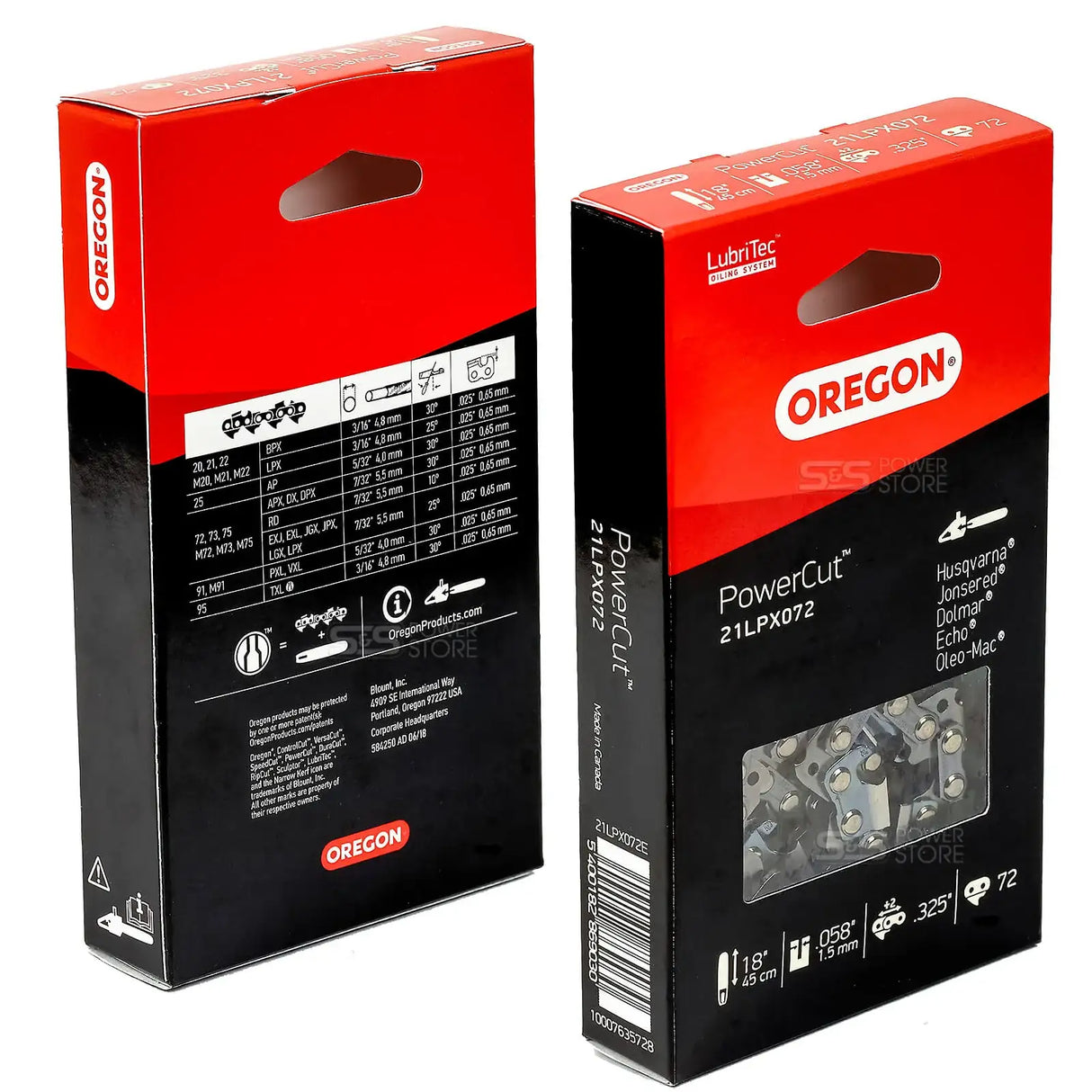 Oregon Sägekette 21LPX072E PowerCut 0.325" 1,5 mm 72 TG 45 cm Vollmeißel - powerstore-shop