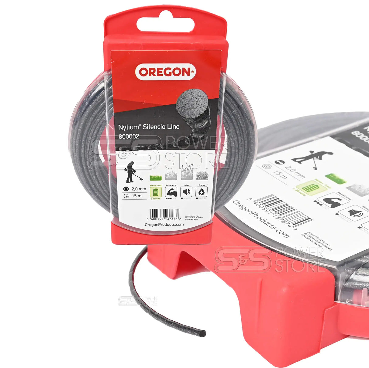 Oregon Mähfaden Aluminium verstärkt leise Nylium Silencio Rund 2,0 mm x 15 m - powerstore-shop