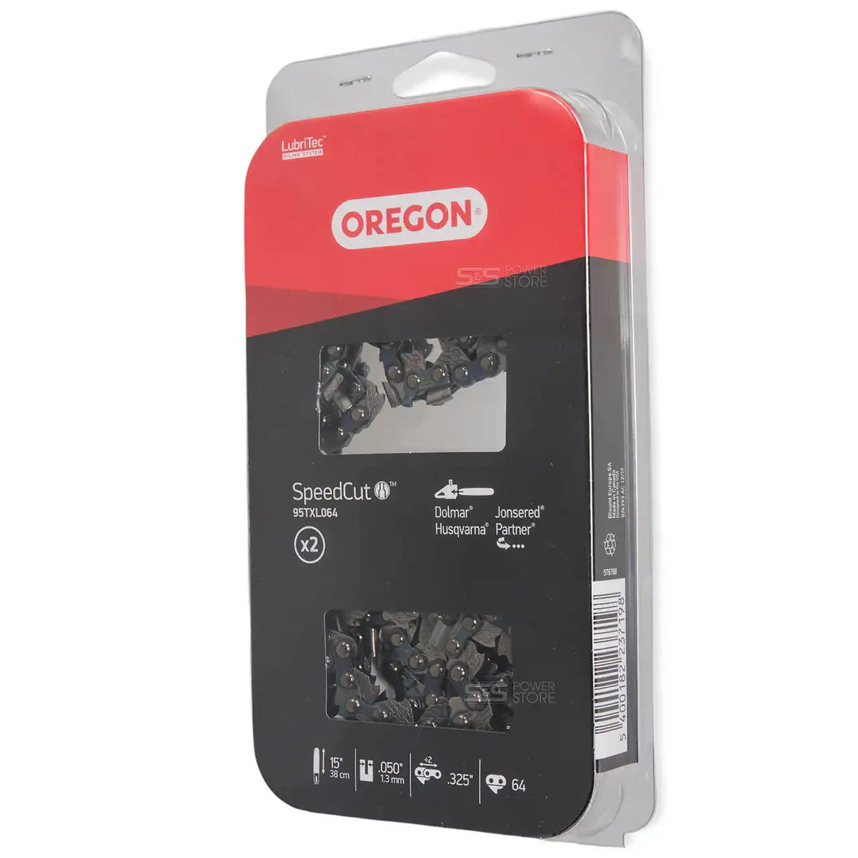 2er-Pack Oregon SpeedCut Sägekette 95TXL064E 325" 1,3 mm 64 TG 38 cm Halbmeißel Twinpack - powerstore-shop