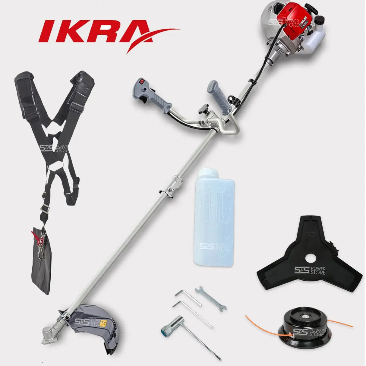 Doppelgriff Benzin Motorsense IKRA IBF43 Freischneider Trimmer - powerstore-shop