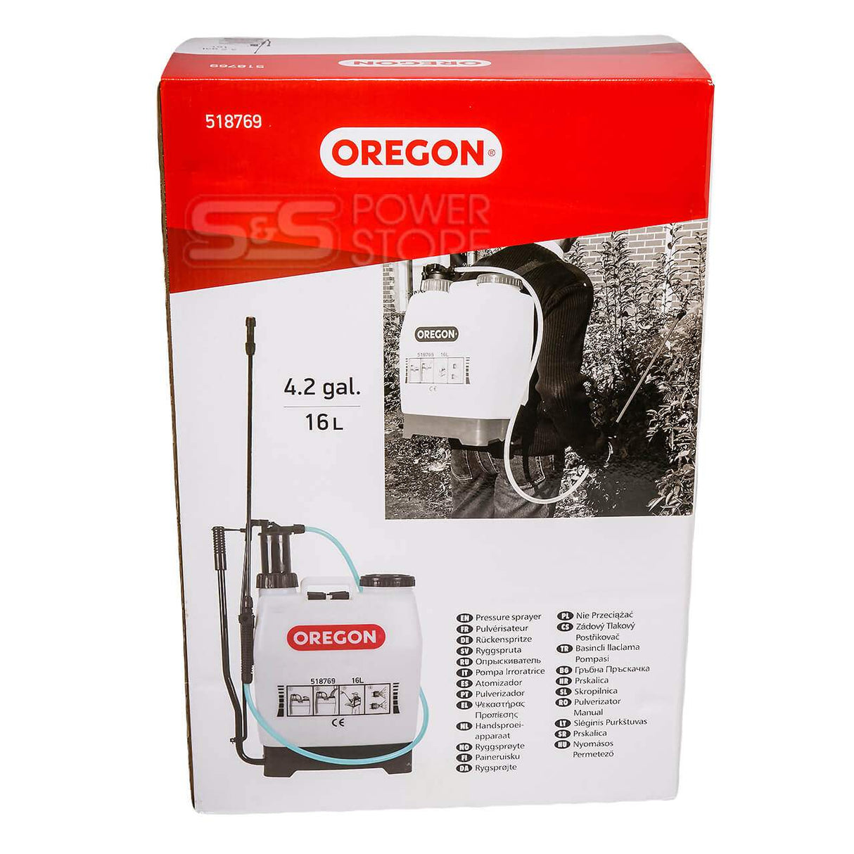 Oregon Rückenspritze 16 Liter Drucksprühgerät Drucksprüher 518769 - powerstore-shop