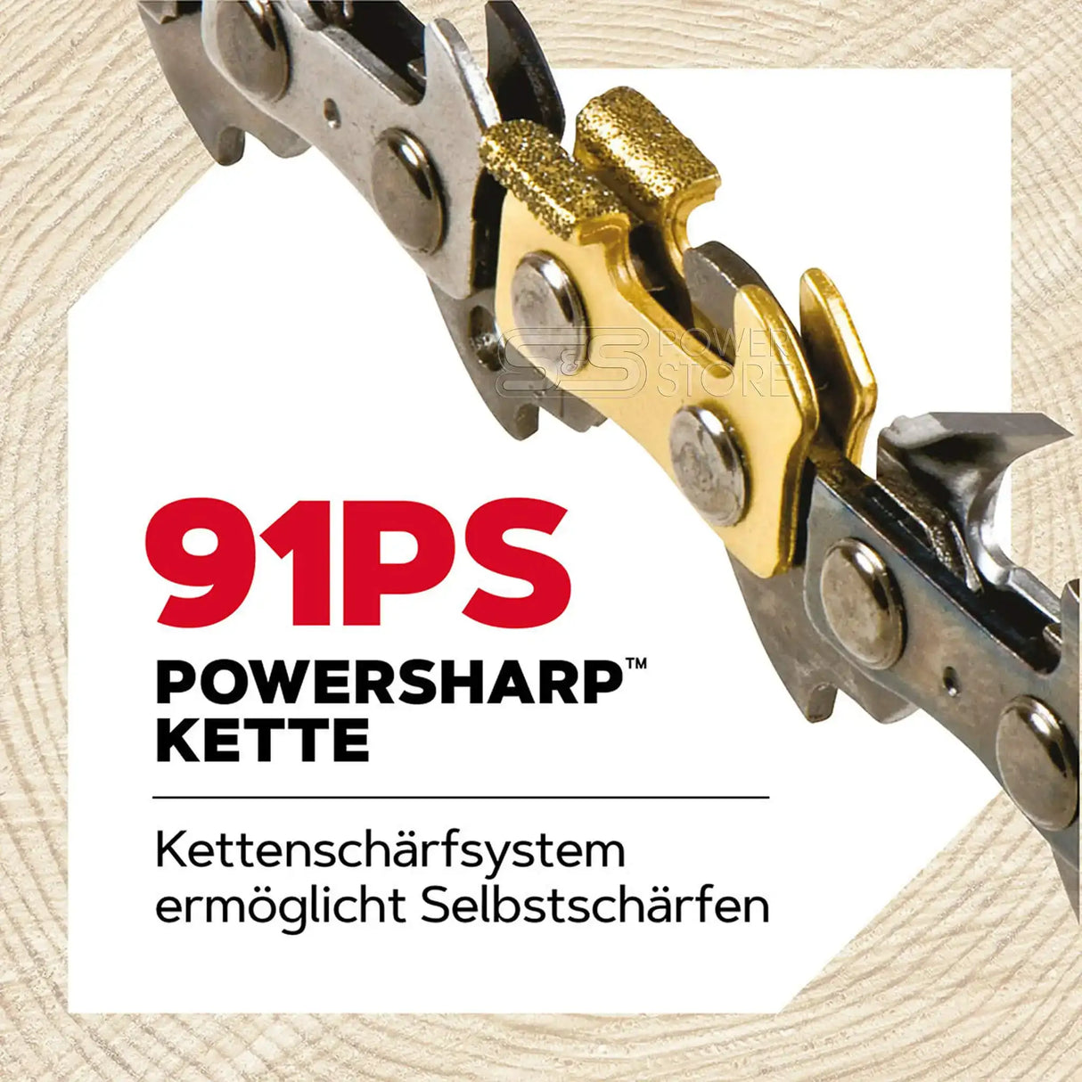 Oregon PowerSharp Sägekette passend CS250 und CS300 Ersatzkette + Schleifstein