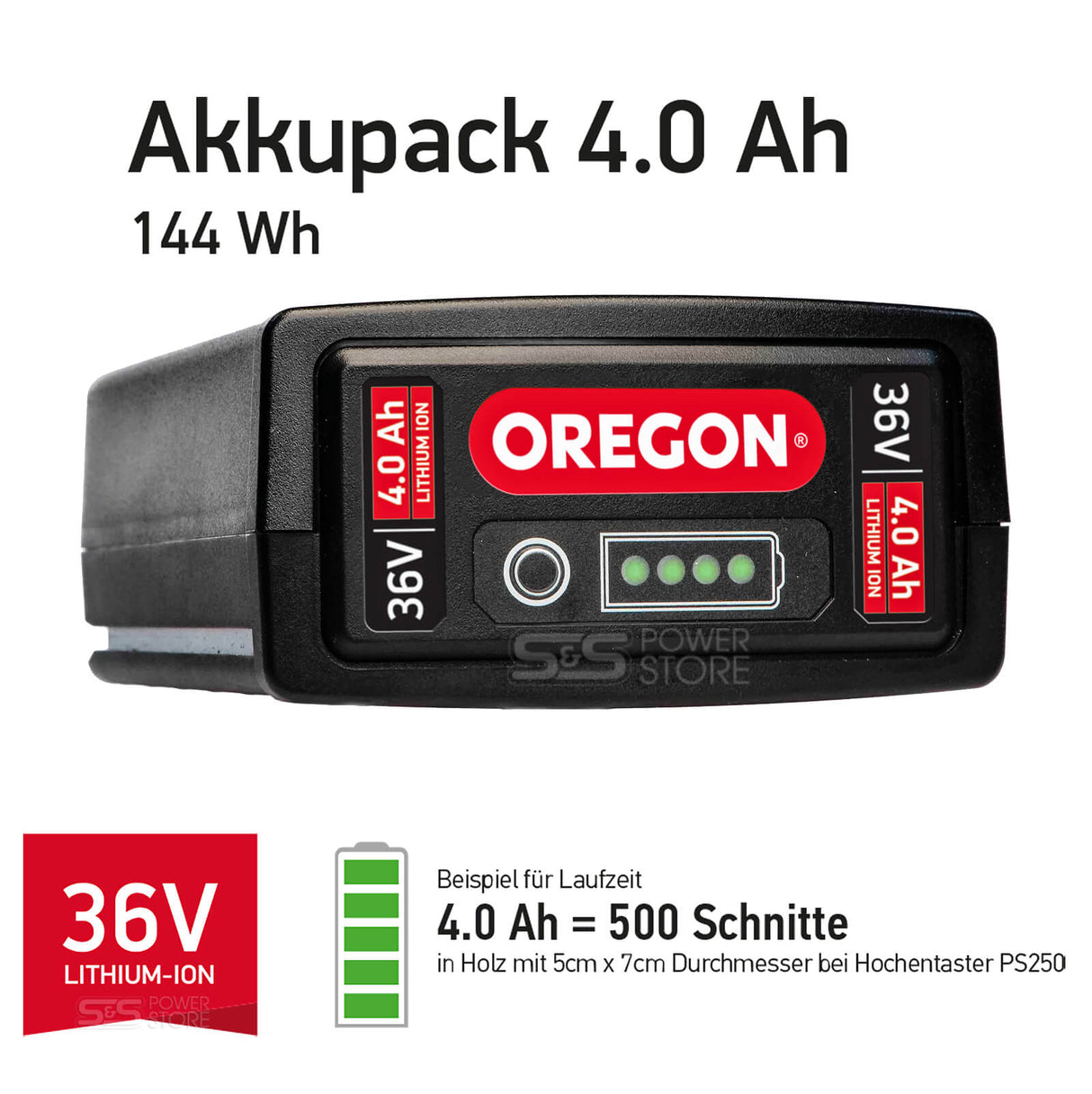 OREGON Akku 4,0 Ah 36 Volt B742 EU