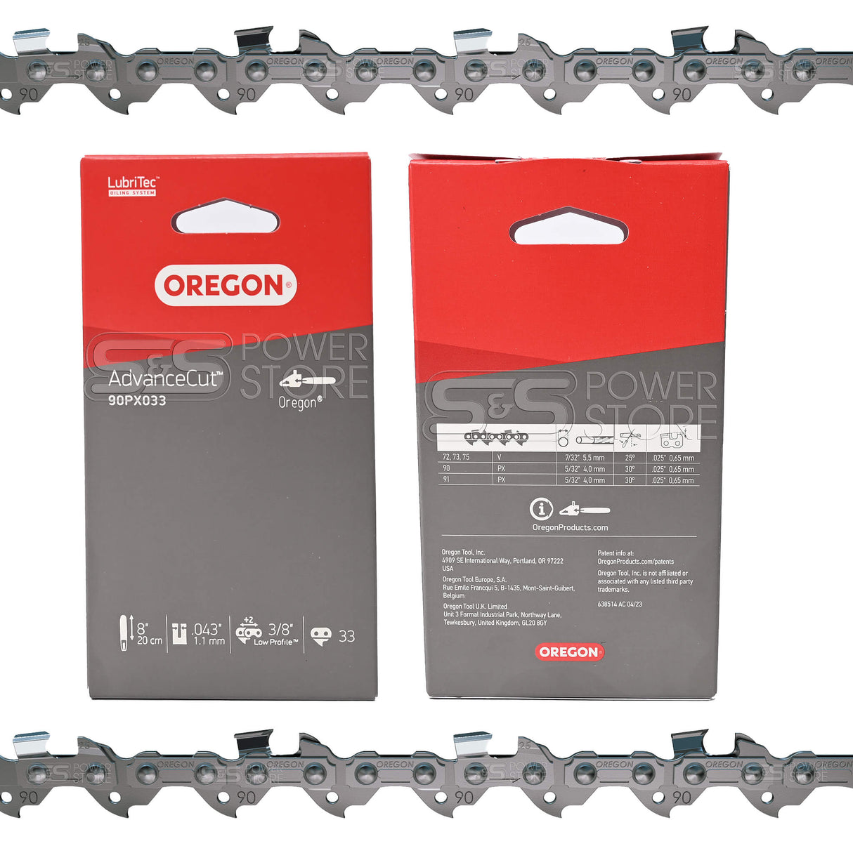 Oregon Sägekette 90PX033E AdvanceCut 3/8" 1,1 mm 33 TG 20 cm Halbmeißel
