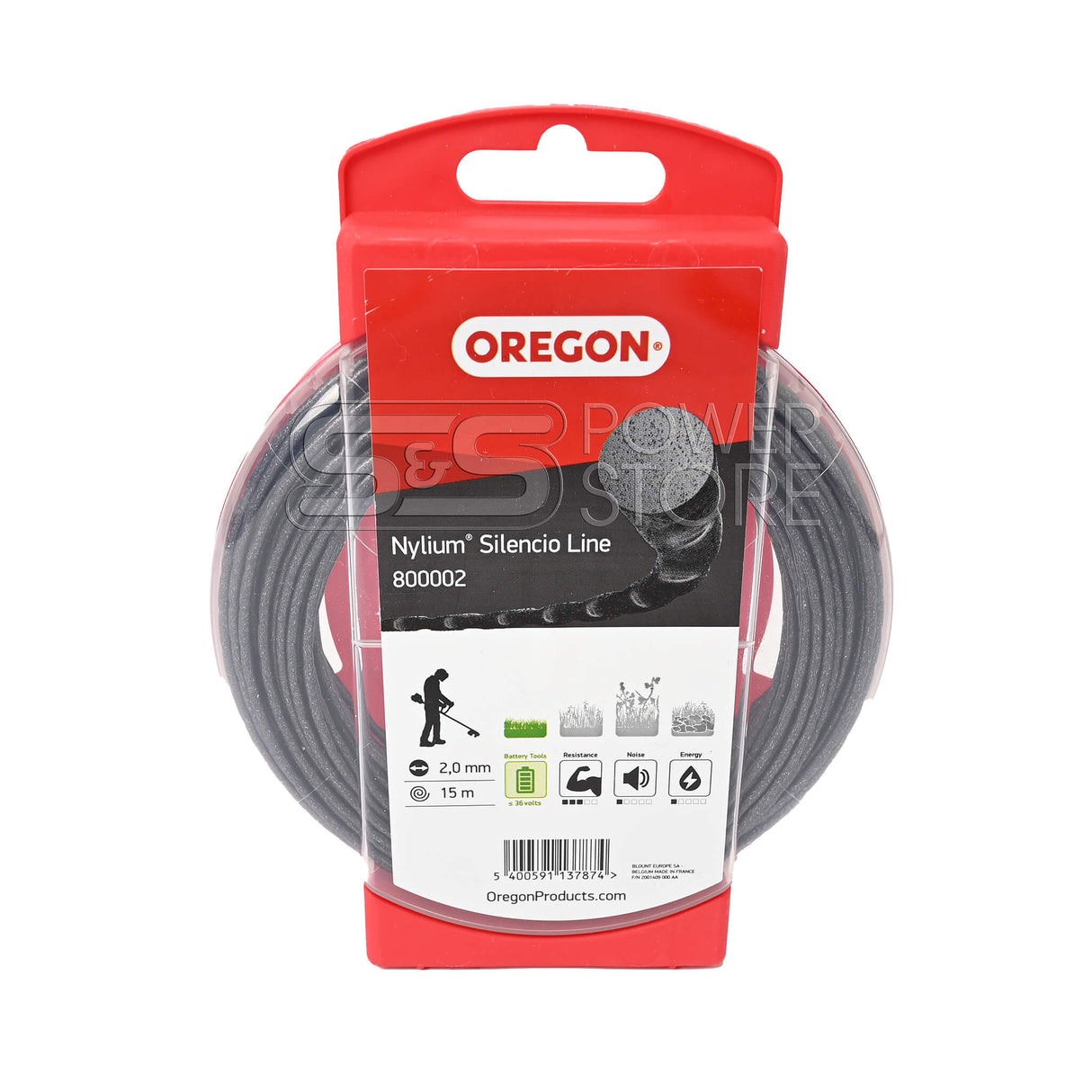 Oregon Mähfaden Aluminium verstärkt leise Nylium Silencio Rund 2,0 mm x 15 m