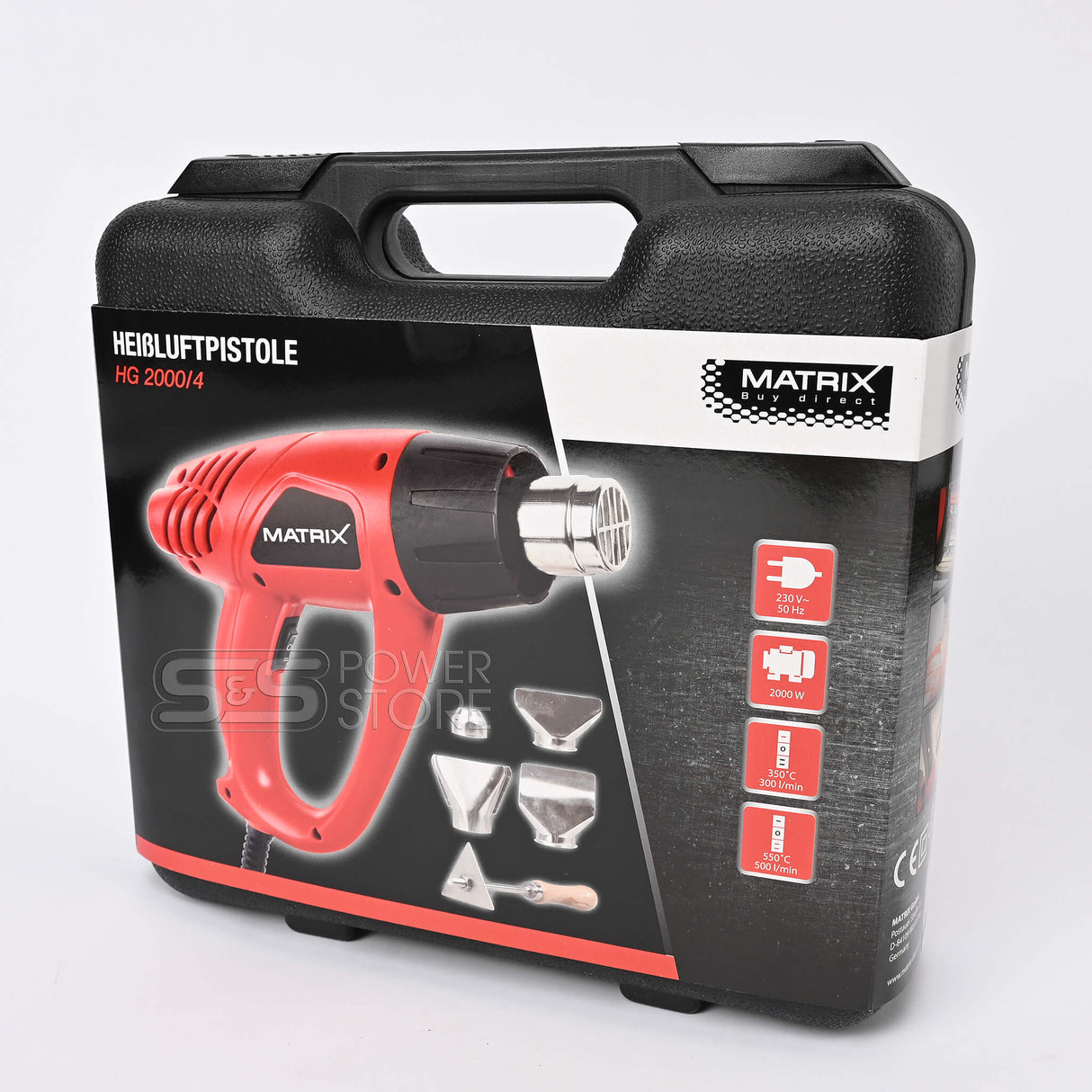 Matrix Heißluftpistole Heißluftfön Heißluftgebläse HG 2000/4