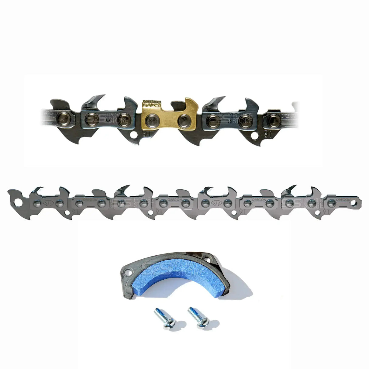 Oregon PowerSharp Sägekette passend CS250 und CS300 Ersatzkette + Schleifstein