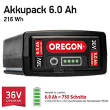 OREGON Akku 6,0 Ah 36 Volt  B662 EU