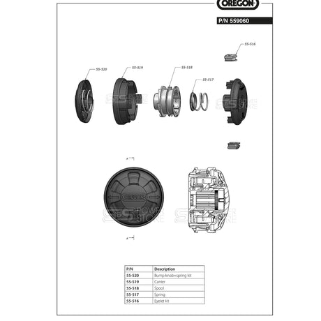 Oregon Mähkopf Lightning Load Schneidkopf 109 mm Tap & Go für Trimmer, Freischneider & Motorsensen bis 33 cm³ Hubraum - powerstore-shop