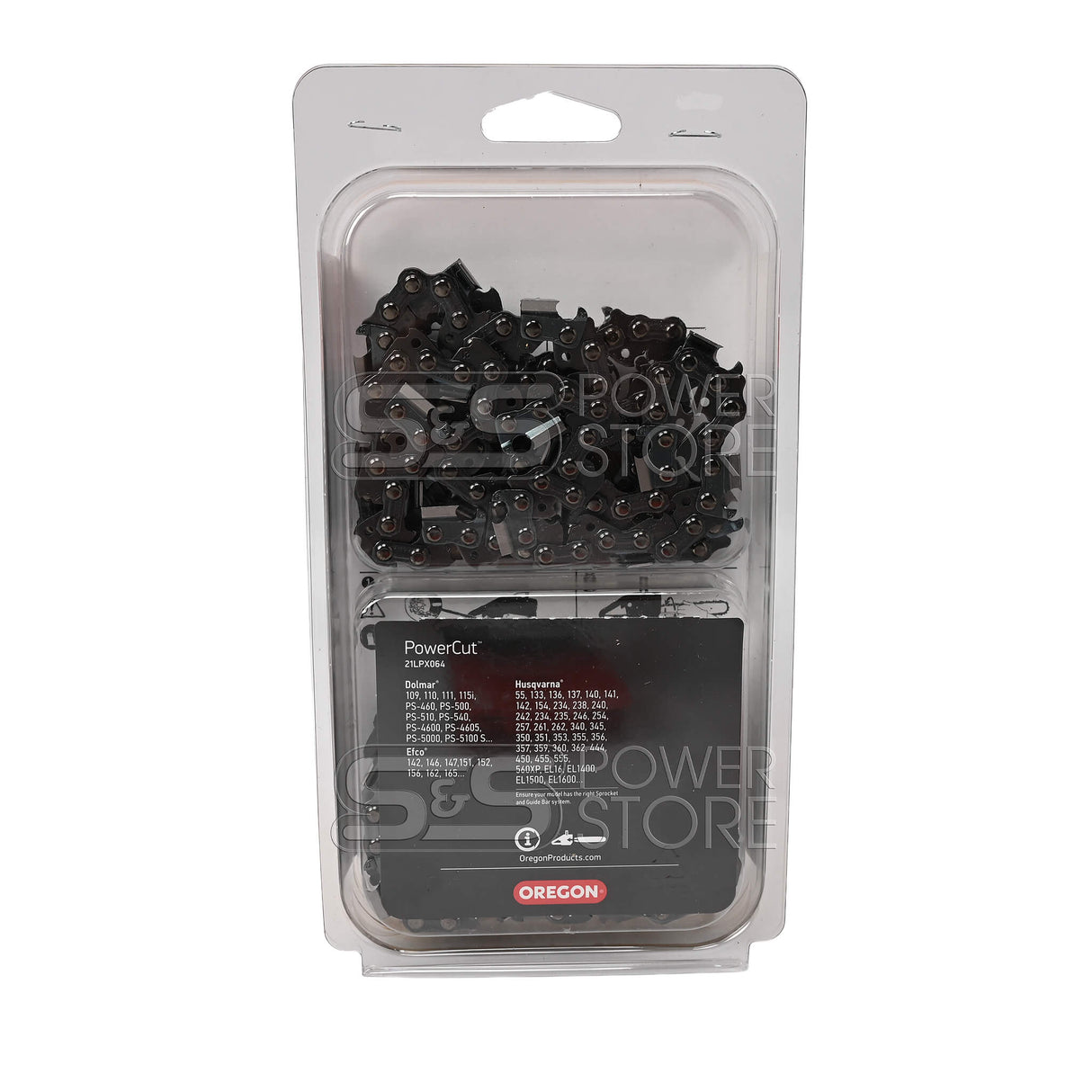 2er-Pack Oregon Sägekette 21LPX064E PowerCut 0.325" 1,5 mm 64 TG 38 cm Vollmeißel Twinpack 564457