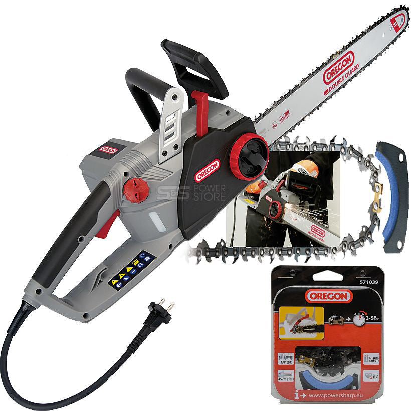 Oregon Elektro Kettensäge CS1500 Angebot Set inkl. 2 Powersharp Sägeketten