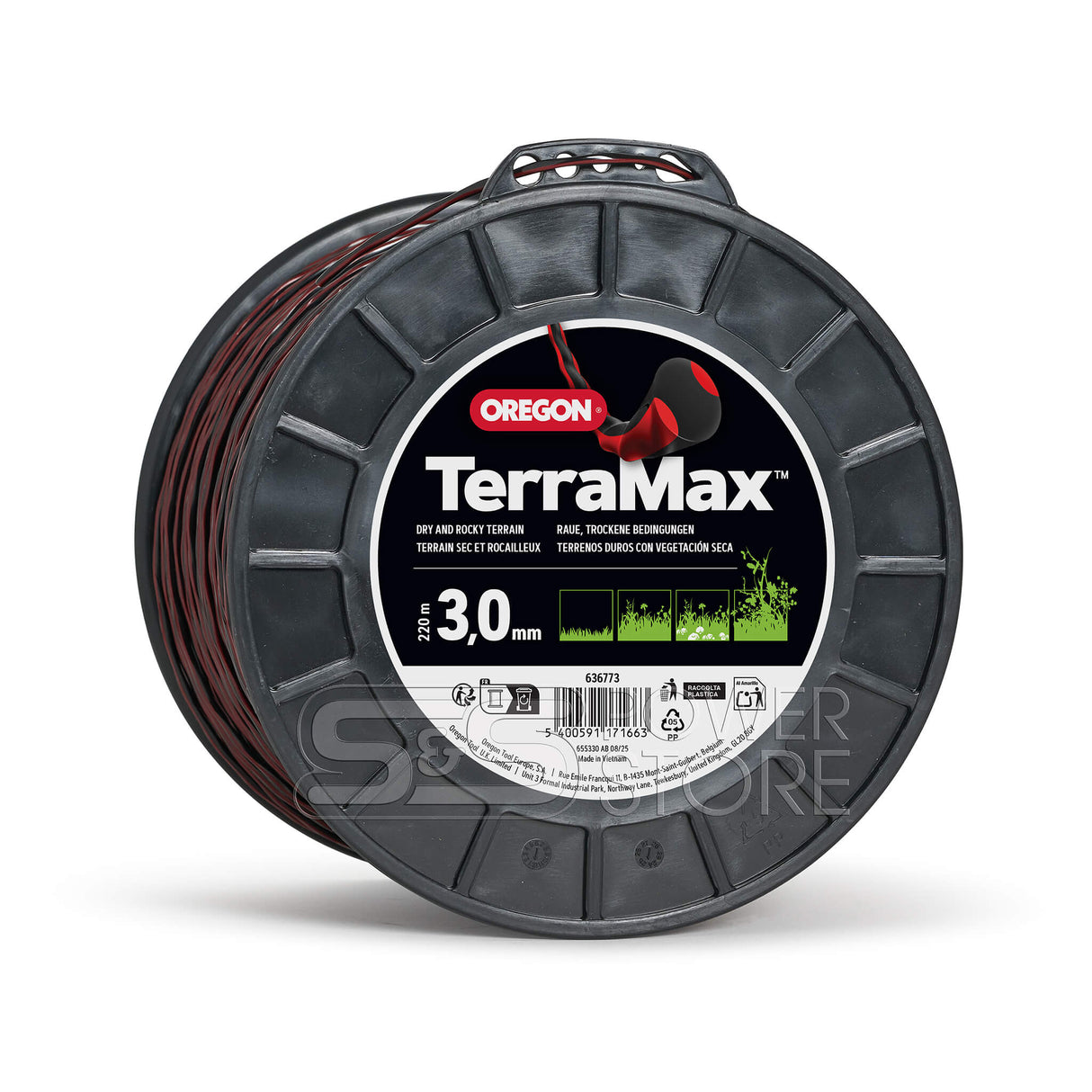 Oregon Profi Mähfaden TerraMax 3 mm x 220 m Trimmerfaden Freischneiderfaden - powerstore-shop