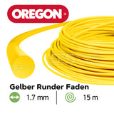 Oregon Gelber Freischneidefaden Yellow Roundline 1,7 mm Durchmesser 15 m Länge Trimmerfaden - powerstore-shop