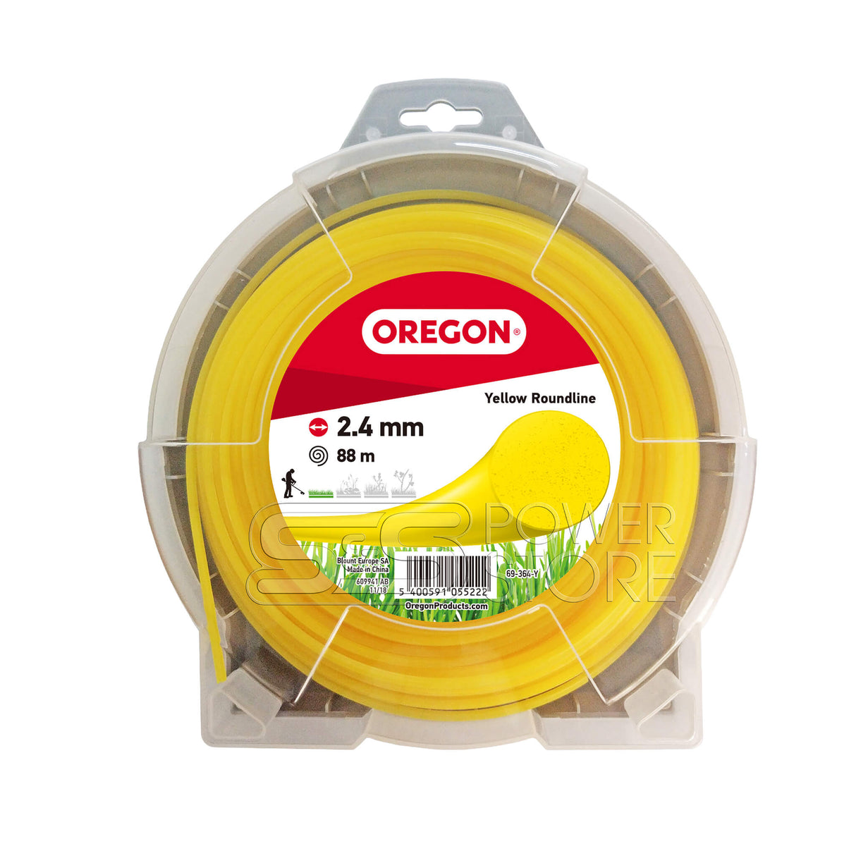 Oregon Gelber Freischneidefaden Yellow Roundline 2,4 mm Durchmesser 88 m Länge Trimmerfaden (Kopie) - powerstore-shop