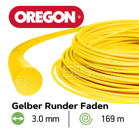 Oregon Gelber Freischneidefaden Yellow Roundline 3,0 mm Durchmesser 169 m Länge Trimmerfaden - powerstore-shop