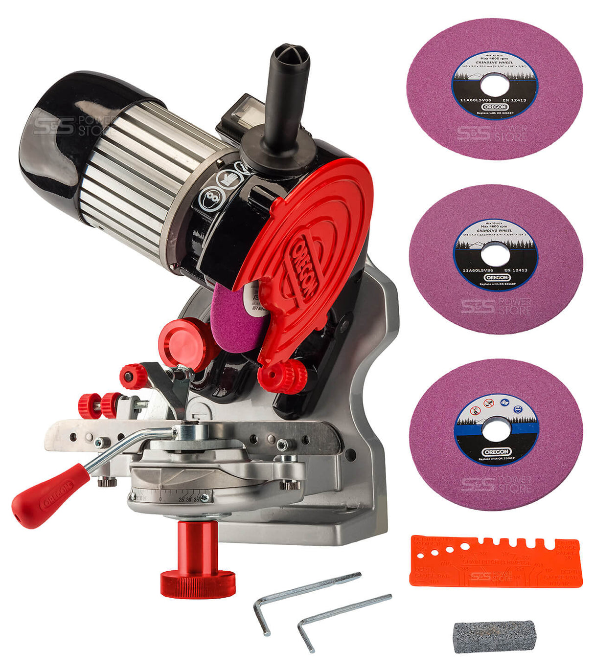 Oregon Profi Kettenschärfgerät 410-230 Jolly Economy Set inkl. 3 Schleifscheiben