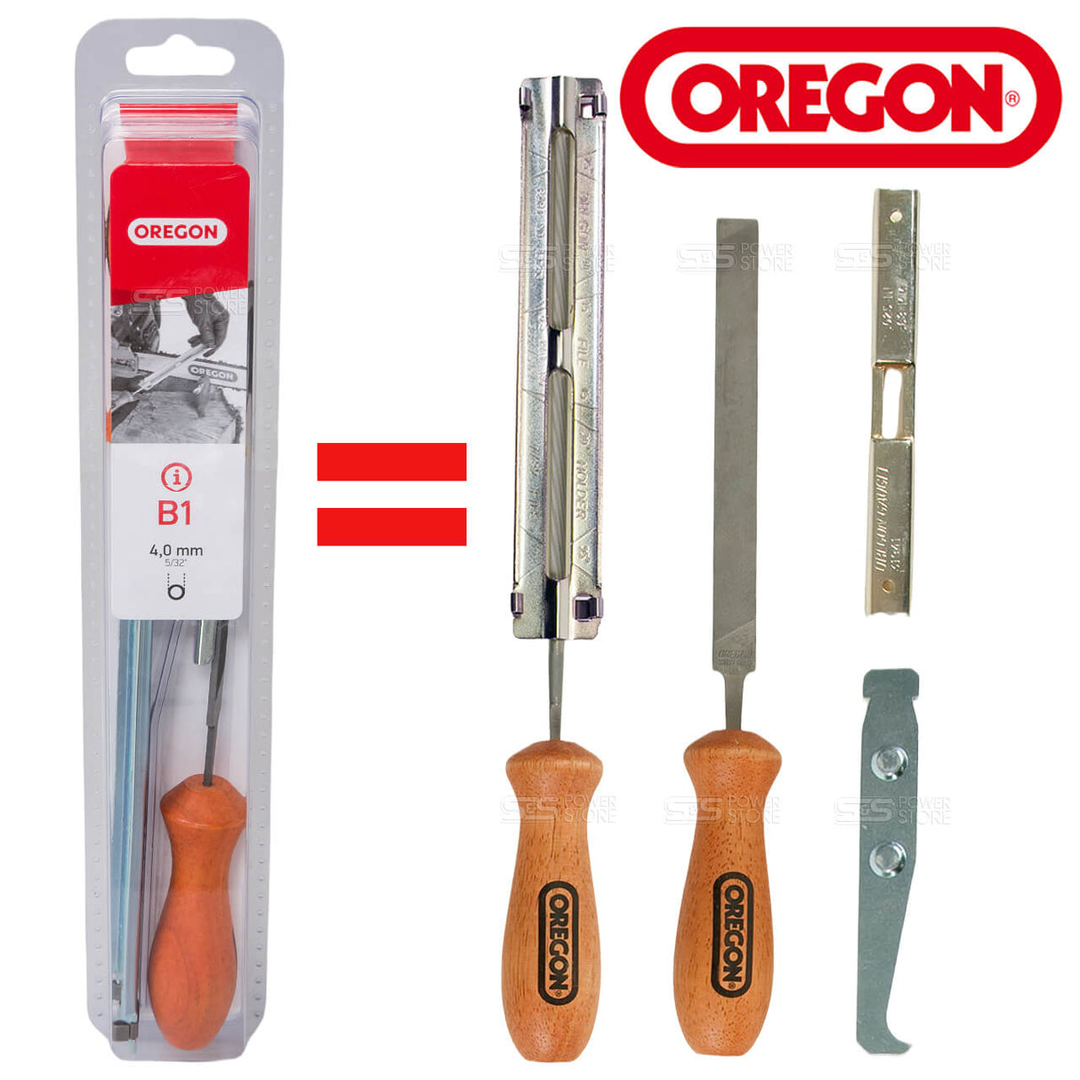 Oregon Schärfsatz 3/8" und 1/4" Sägeketten Schärfset 4,0 mm Feile Q90405