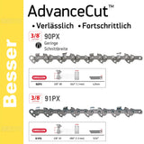 Oregon Sägekette 91PX044E AdvanceCut 3/8" 1,3 mm 44 TG 30 cm Halbmeißel - powerstore-shop