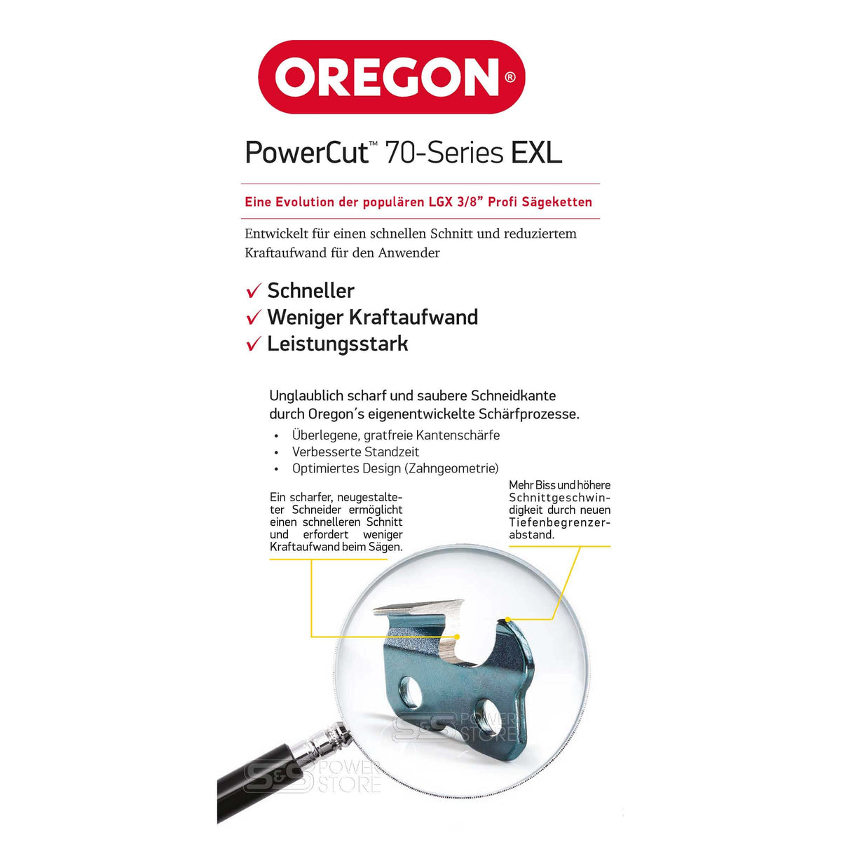 Oregon PowerCut Sägekette passend Stihl 048 Kettensäge 3/8" 1,6 mm 60 TG 40 cm Vollmeißel