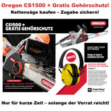 Oregon Elektro Kettensäge CS1500 plus Gratis Gehörschutz