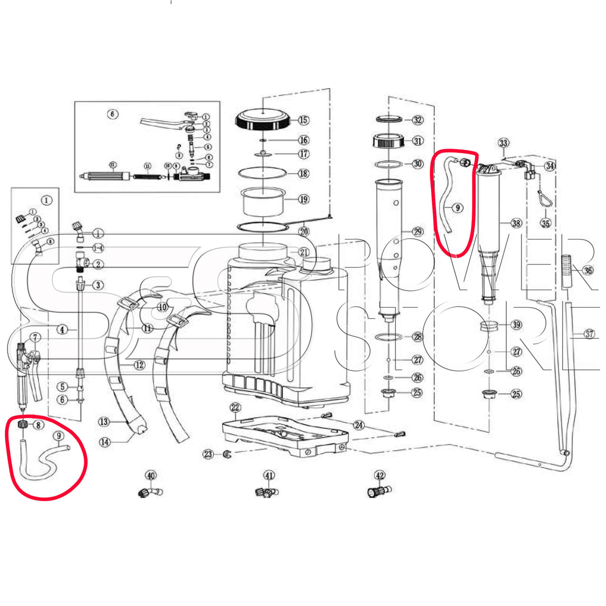 Oregon Ersatz Sprüh-Schlauch Set Rückenspritze 646611